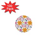 Pattern Background Vintage Floral 1  Mini Buttons (100 pack) 