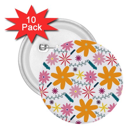 Pattern Background Vintage Floral 2.25  Buttons (10 pack)  from ArtsNow.com Front