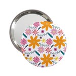 Pattern Background Vintage Floral 2.25  Handbag Mirrors