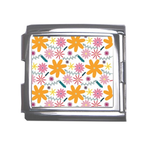 Pattern Background Vintage Floral Mega Link Italian Charm (18mm) from ArtsNow.com Front