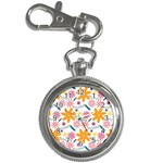 Pattern Background Vintage Floral Key Chain Watches