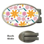 Pattern Background Vintage Floral Money Clips (Oval) 