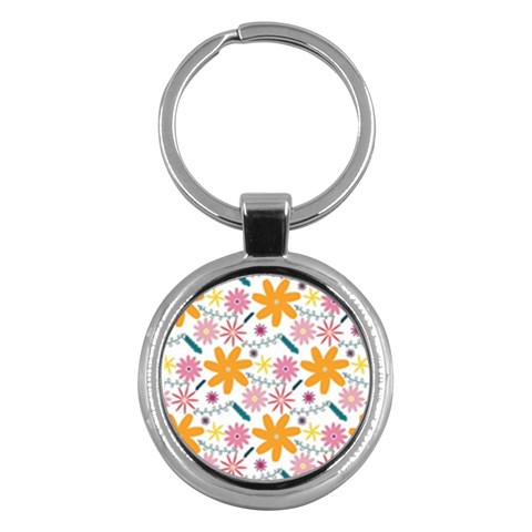 Pattern Background Vintage Floral Key Chain (Round) from ArtsNow.com Front