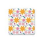 Pattern Background Vintage Floral Square Magnet