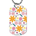 Pattern Background Vintage Floral Dog Tag (One Side)