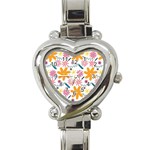 Pattern Background Vintage Floral Heart Italian Charm Watch