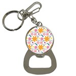 Pattern Background Vintage Floral Bottle Opener Key Chain