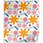 Pattern Background Vintage Floral Canvas 8  x 10 