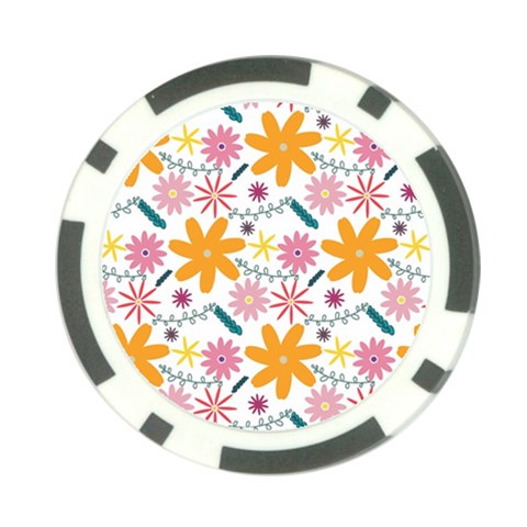 Pattern Background Vintage Floral Poker Chip Card Guard from ArtsNow.com Front