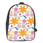 Pattern Background Vintage Floral School Bag (Large)