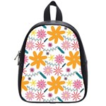 Pattern Background Vintage Floral School Bag (Small)