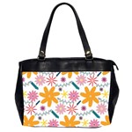 Pattern Background Vintage Floral Oversize Office Handbag (2 Sides)