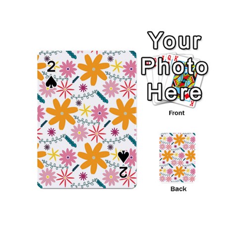 Pattern Background Vintage Floral Playing Cards 54 Designs (Mini) from ArtsNow.com Front - Spade2