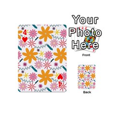 Pattern Background Vintage Floral Playing Cards 54 Designs (Mini) from ArtsNow.com Front - Heart4