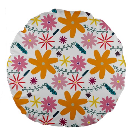 Pattern Background Vintage Floral Large 18  Premium Round Cushions from ArtsNow.com Front