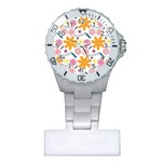 Pattern Background Vintage Floral Plastic Nurses Watch