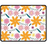 Pattern Background Vintage Floral Two Sides Fleece Blanket (Medium)