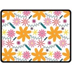 Pattern Background Vintage Floral Two Sides Fleece Blanket (Large)