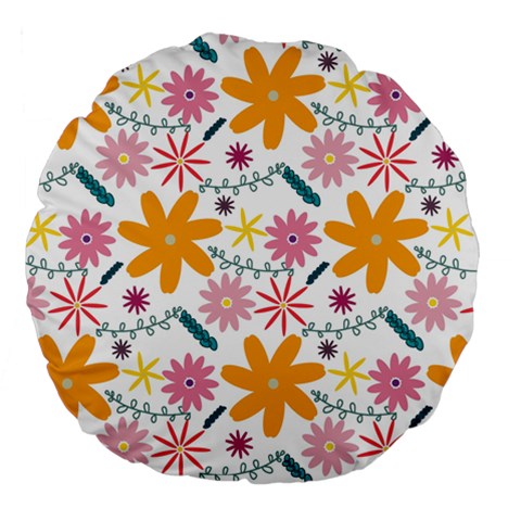 Pattern Background Vintage Floral Large 18  Premium Flano Round Cushions from ArtsNow.com Front