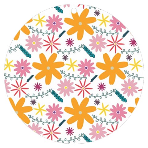 Pattern Background Vintage Floral UV Print Acrylic Ornament Round from ArtsNow.com Front