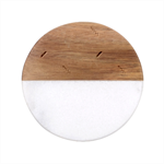 Pattern Background Vintage Floral Classic Marble Wood Coaster (Round) 