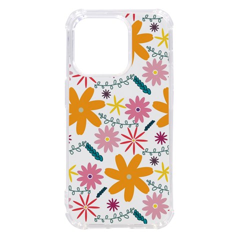 Pattern Background Vintage Floral iPhone 14 Pro TPU UV Print Case from ArtsNow.com Front