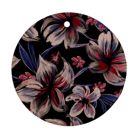 Flowers Floral Pattern Design Ornament (Round) from ArtsNow.com Front