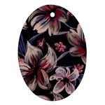 Flowers Floral Pattern Design Ornament (Oval)