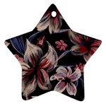 Flowers Floral Pattern Design Ornament (Star)