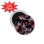 Flowers Floral Pattern Design 1.75  Magnets (100 pack) 