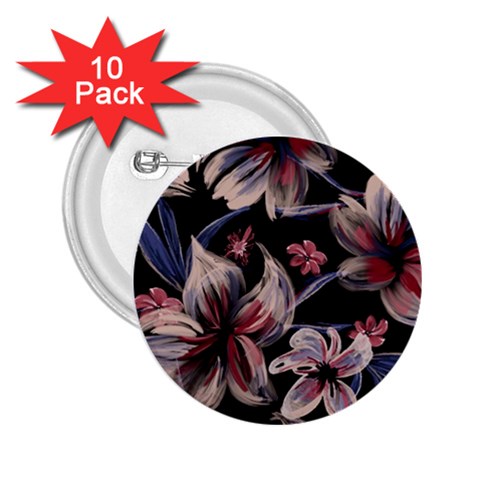 Flowers Floral Pattern Design 2.25  Buttons (10 pack)  from ArtsNow.com Front