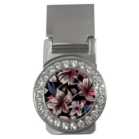 Flowers Floral Pattern Design Money Clips (CZ)  from ArtsNow.com Front