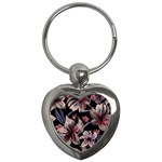 Flowers Floral Pattern Design Key Chain (Heart)