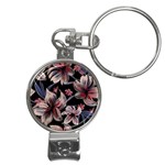 Flowers Floral Pattern Design Nail Clippers Key Chain