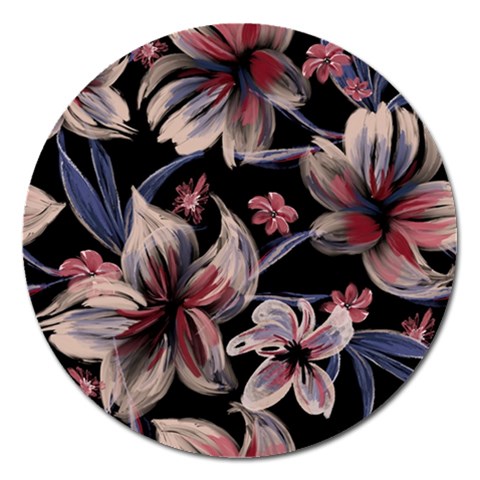 Flowers Floral Pattern Design Magnet 5  (Round) from ArtsNow.com Front