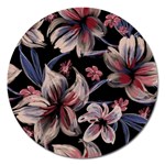 Flowers Floral Pattern Design Magnet 5  (Round)