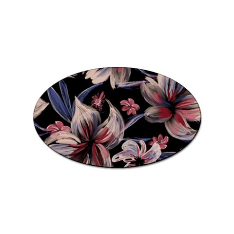 Flowers Floral Pattern Design Sticker Oval (10 pack) from ArtsNow.com Front