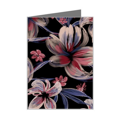 Flowers Floral Pattern Design Mini Greeting Card from ArtsNow.com Left