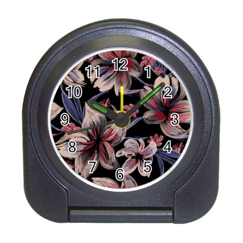 Flowers Floral Pattern Design Travel Alarm Clock from ArtsNow.com Front