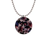 Flowers Floral Pattern Design 1  Button Necklace