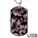 Flowers Floral Pattern Design Dog Tag USB Flash (Two Sides)