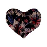 Flowers Floral Pattern Design Standard 16  Premium Heart Shape Cushions