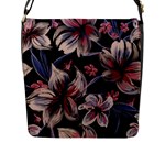 Flowers Floral Pattern Design Flap Closure Messenger Bag (L)