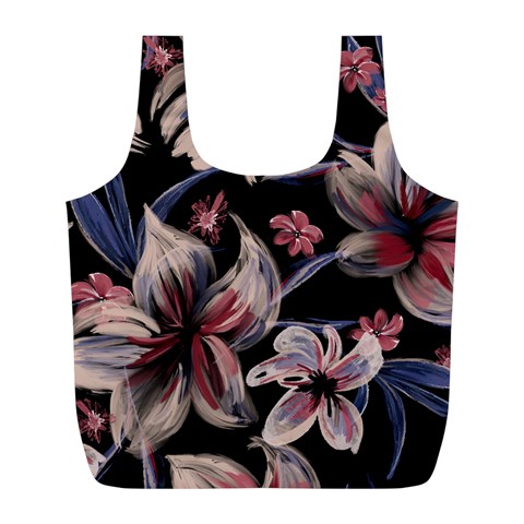 Flowers Floral Pattern Design Full Print Recycle Bag (L) from ArtsNow.com Front