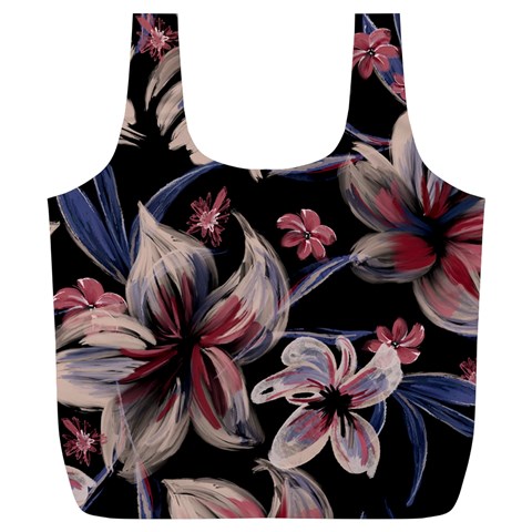 Flowers Floral Pattern Design Full Print Recycle Bag (XL) from ArtsNow.com Front