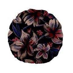 Flowers Floral Pattern Design Standard 15  Premium Flano Round Cushions from ArtsNow.com Back