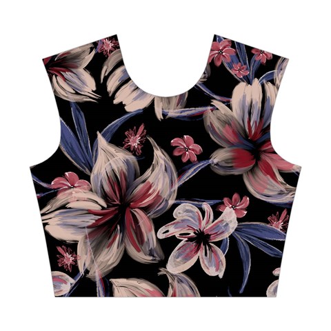 Flowers Floral Pattern Design Cotton Crop Top from ArtsNow.com Front