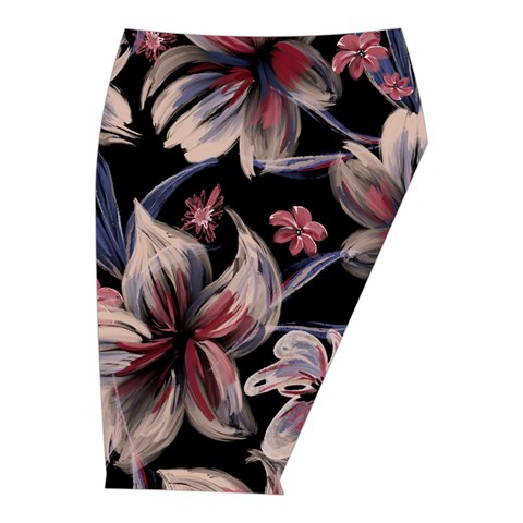 Flowers Floral Pattern Design Midi Wrap Pencil Skirt from ArtsNow.com  Front Right 