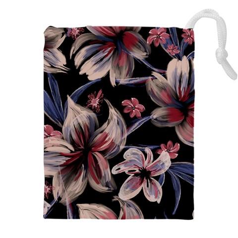 Flowers Floral Pattern Design Drawstring Pouch (5XL) from ArtsNow.com Front