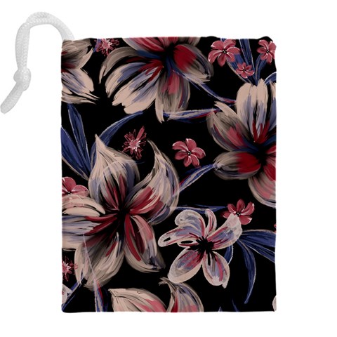 Flowers Floral Pattern Design Drawstring Pouch (5XL) from ArtsNow.com Back